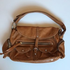 Real leather tan Ruehl hobo style bag
